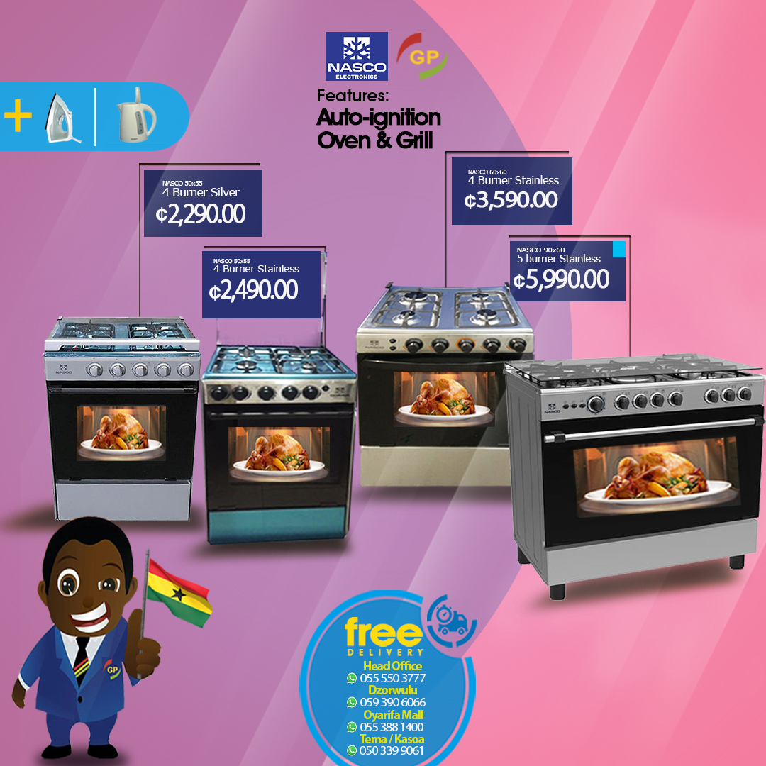 NASCO Gas Cookers Oven and Grill Ghanaye Premier